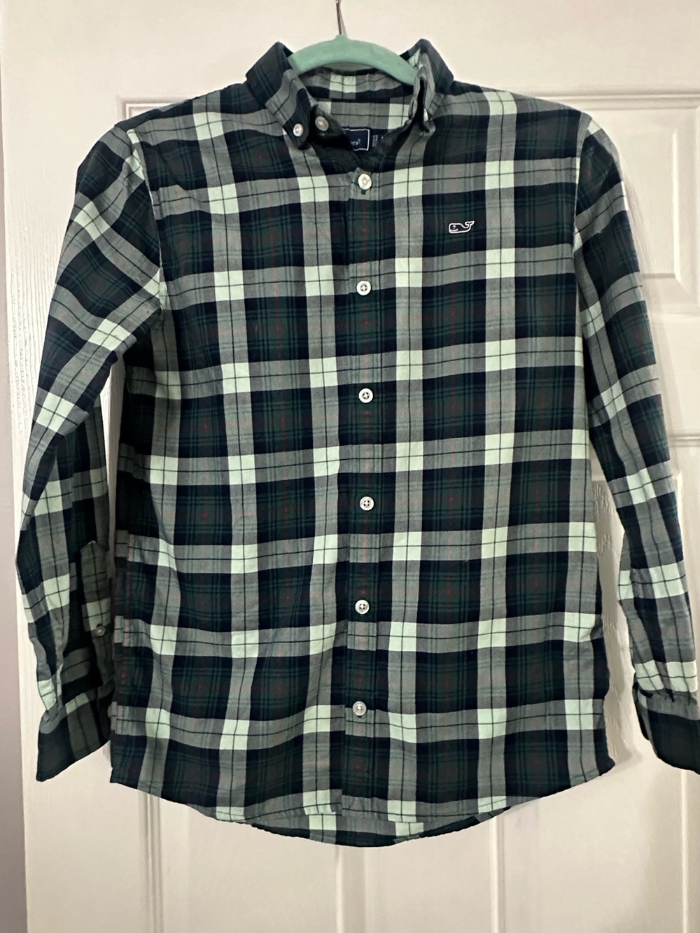 Boys Vineyard Vines Plaid Button Down Shirt - Size Medium (12-14)